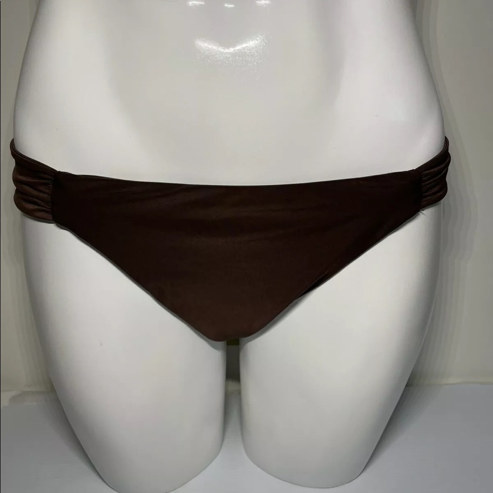L*Space By Monica Wise 👙 Super Soft Brown Swimsuit Bikini Bottoms Size Large